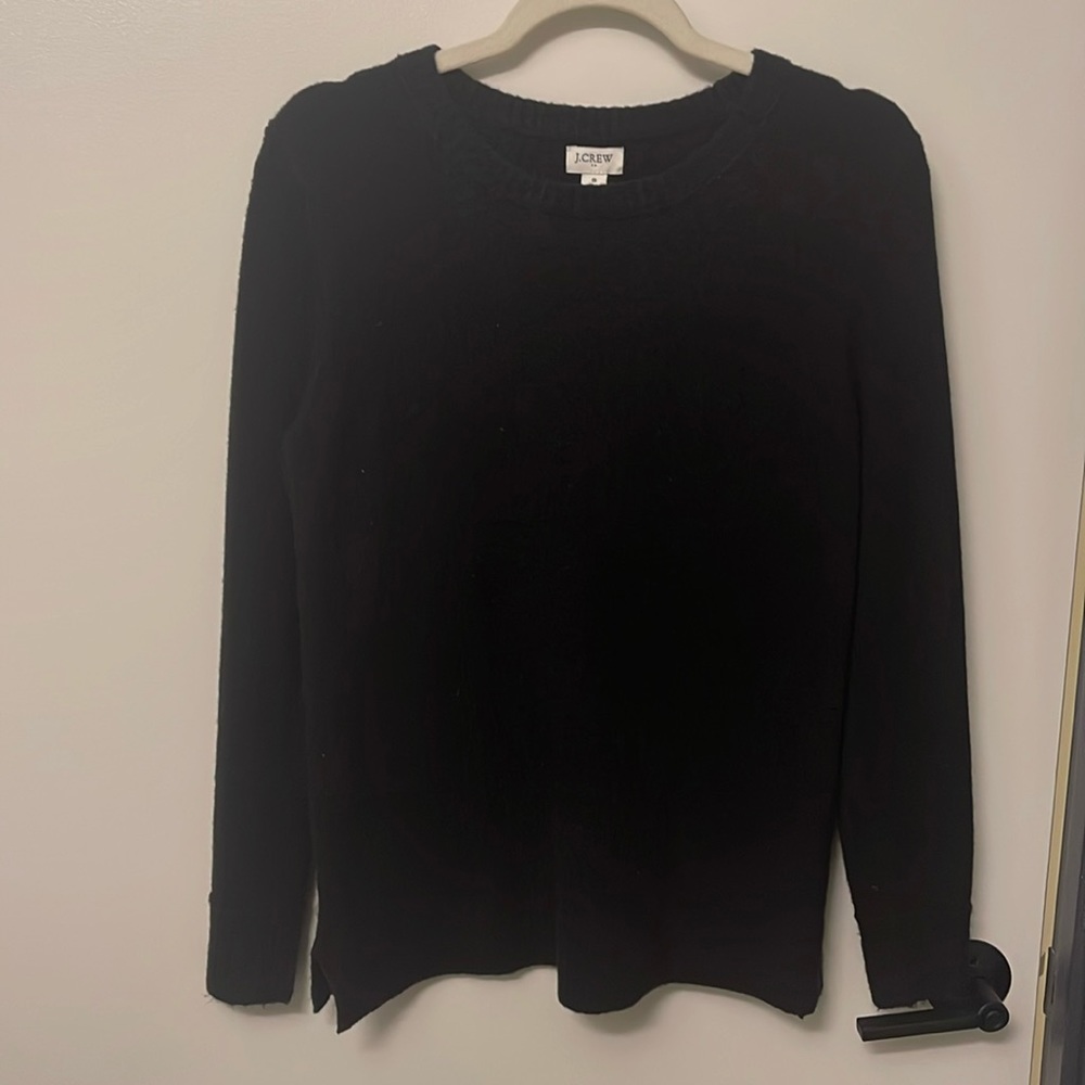 J Crew Factory black split hem sweater